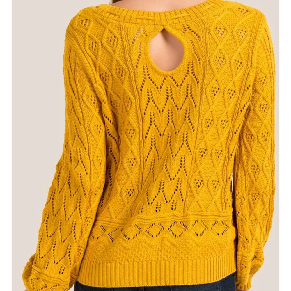 NWT Harriet Pointelle Balloon Sleeve Sweater - Picture 2 of 4